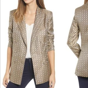 NWT Finn Metallic Daisy Double Breasted Blazer